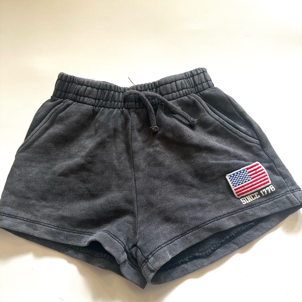 Zara Dark Gray Shorts with USA Flag Patch